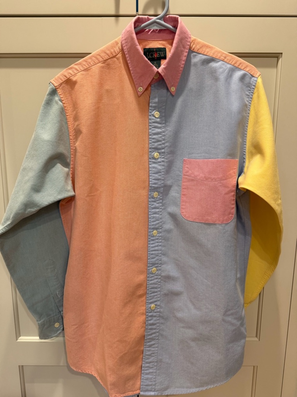J. Crew Multicolor Pastel Button-Down Shirt in Coral, Light Blue, Mint & Yellow